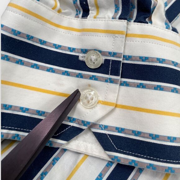 Robert Graham Dress Shirt Mens XXL Striped Southwestern Button Up Cotton Silk - Picture 13 of 15